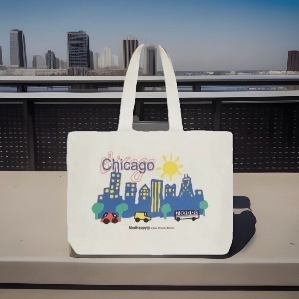 MADHAPPY X CHICAGO limited edition canvas tote bag